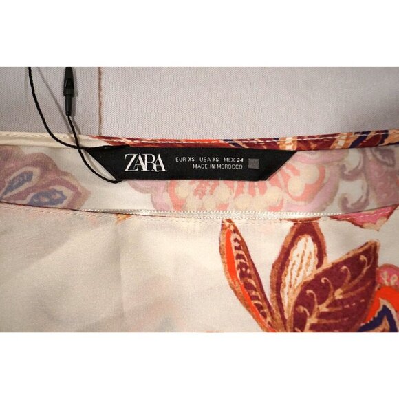 Zara Women's Floral Boho Print Long Sleeve Blouse - Size XS, NWT - Picture 2 of 5